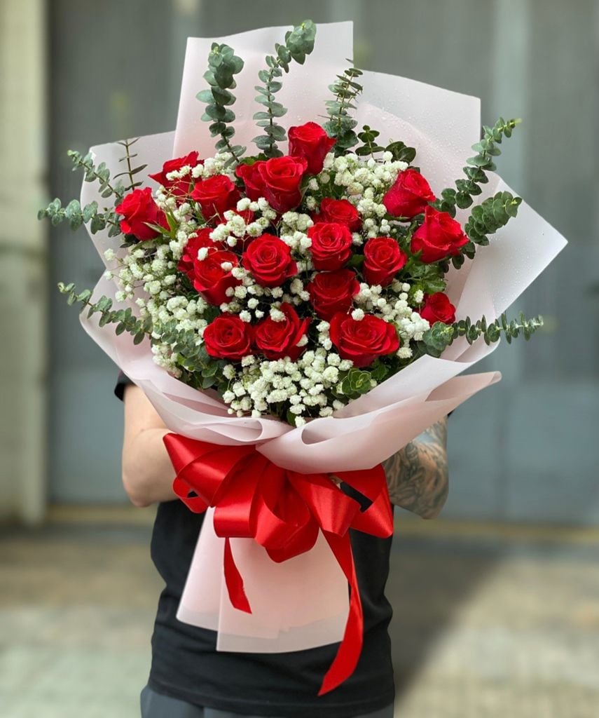 Bó hoa hồng đỏ 20 bông